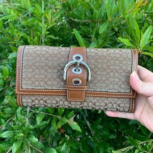 Coach Signature Checkbook Wallet